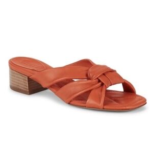 SCHUTZ Pitanie Leather Sandals Flame Orange Women's 9.5